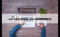 word怎么改会标_word改动如何标注