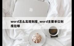 word怎么出现刻度_word主要单位刻度在哪