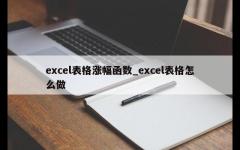 excel表格涨幅函数_excel表格怎么做