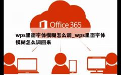 wps里面字体模糊怎么调_wps里面字体模糊怎么调回来