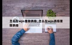 怎么在wps里做表格_怎么在wps表格里做表格