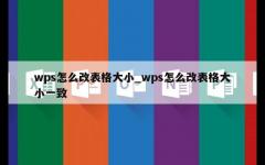 wps怎么改表格大小_wps怎么改表格大小一致