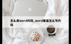 怎么用word代码_word里面怎么写代码