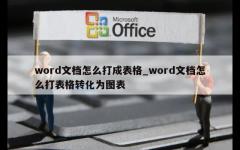 word文档怎么打成表格_word文档怎么打表格转化为图表