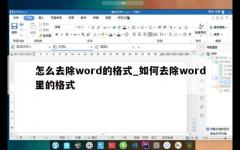 怎么去除word的格式_如何去除word里的格式