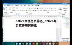 office文档怎么筛选_office办公软件如何筛选