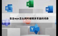 包含wps怎么同时编辑多页面的词条