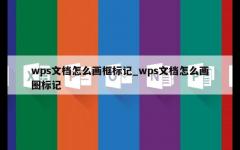 wps文档怎么画框标记_wps文档怎么画圈标记