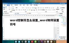 word控制符怎么设置_word如何设置符号