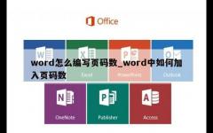 word怎么编写页码数_word中如何加入页码数