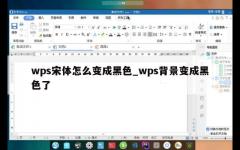 wps宋体怎么变成黑色_wps背景变成黑色了