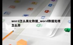 word怎么美化数据_word数据处理 怎么弄