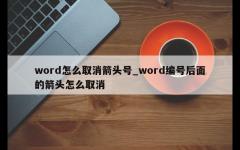 word怎么取消箭头号_word编号后面的箭头怎么取消