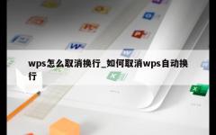 wps怎么取消换行_如何取消wps自动换行