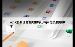 wps怎么任意提取数字_wps怎么提取数字