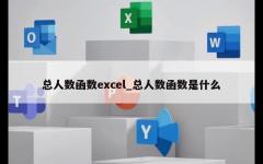 总人数函数excel_总人数函数是什么